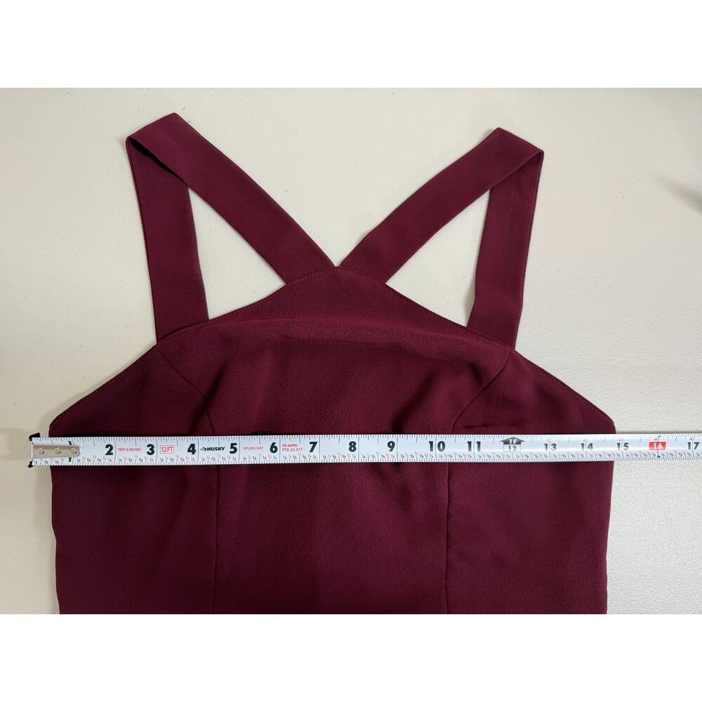 Lulus Air of Romance Burgundy Maxi Dress Size Small Halter Georgette Fabric - Picture 8 of 13